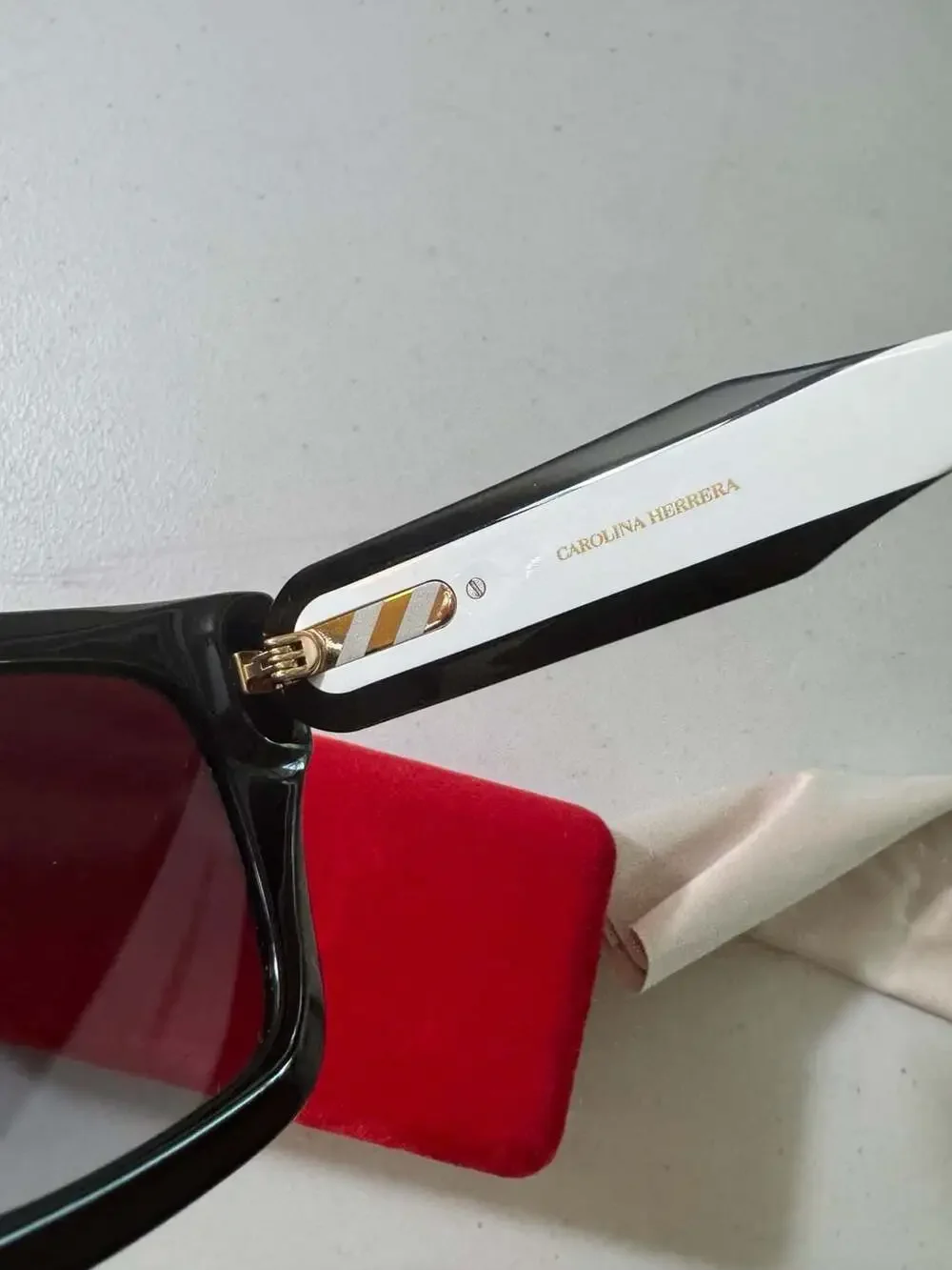 Carolina Herrera HER 0255 Oversized Square Sunglasses Black White